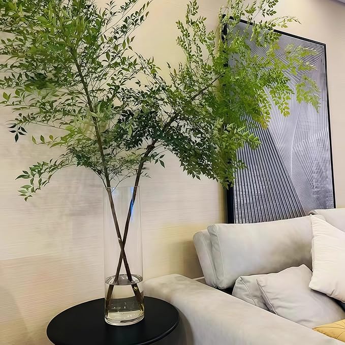Extra Large Acrylic Cylinder Clear Vase for Floor, Tall Big Wide Mouth Plastic Unbreakable Hurricane Flower Vases of 3 for Home Decor (D 8" X H 15.8", D 6", D 4.8" + 2 Holder)