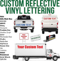 Custom Reflective Vinyl Lettering Decal Sticker Design, Personalize for Car Van Truck Trailer Window Glass & More | Engineering Grade, Meets or exceeds Federal Specifications