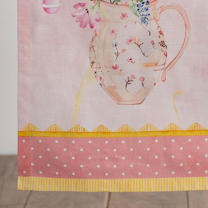 Maison d' Hermine Table Runner 100% Cotton Single Layer Table Runners 72 inches Long Decorative for Kitchen Dining Party Baby Shower Wedding Bridal Shower Spring Summer (Easter Zest, 14.50" x 72")