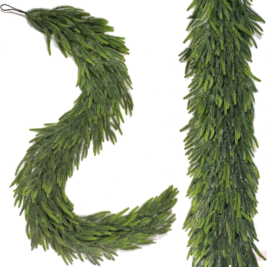 12ft (2pcs 6ft) extra full christmas garland real, view 9