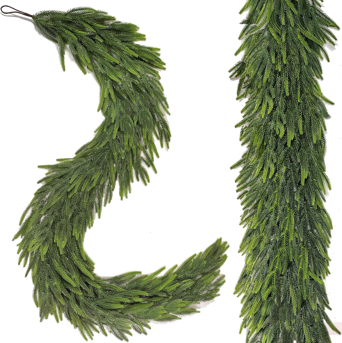12ft (2pcs 6ft) extra full christmas garland real, view 9