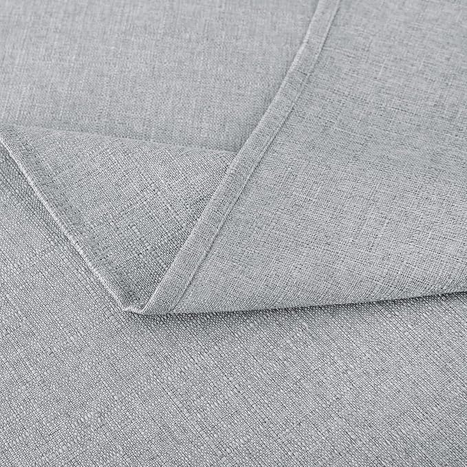 NLMUVW Square Linen Tablecloth, Light Grey Small Table Cloth Water Resistant Textured for Kitchen Dining Party Cafe, 54 x 54 Inch