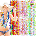 100PCS Hawaiian Leis, Colorful Luau Leis Party Decorations, Hawaiian Tropical Theme Silk Flower Leis, Hawaii Flower Lays Garland for Birthday Summer Pool Party Favors Supplies Accessories