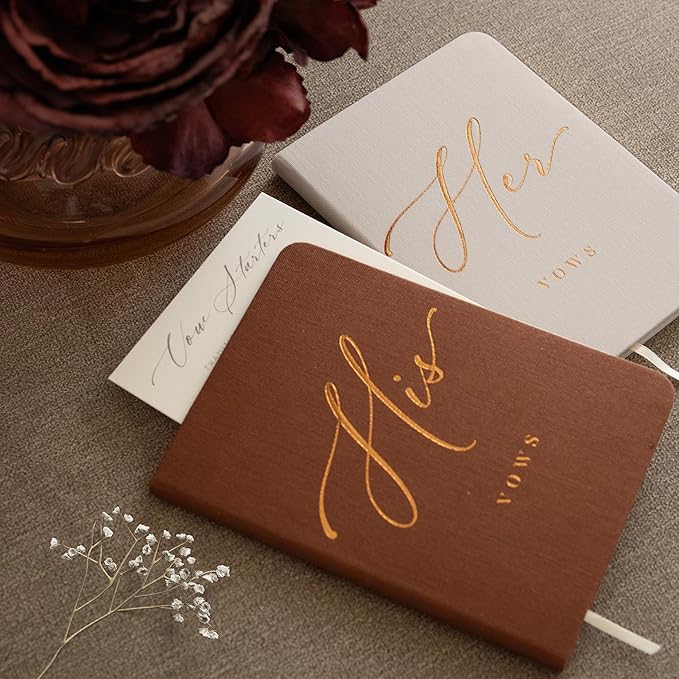 ARTESORI Vow Books His and Hers - Linen Wedding Vow Books Perfect as Bride & Groom Gifts, Wedding Registry Ideas - His & Hers Gifts Wedding Vow Book - Wedding Essentials & Accessories