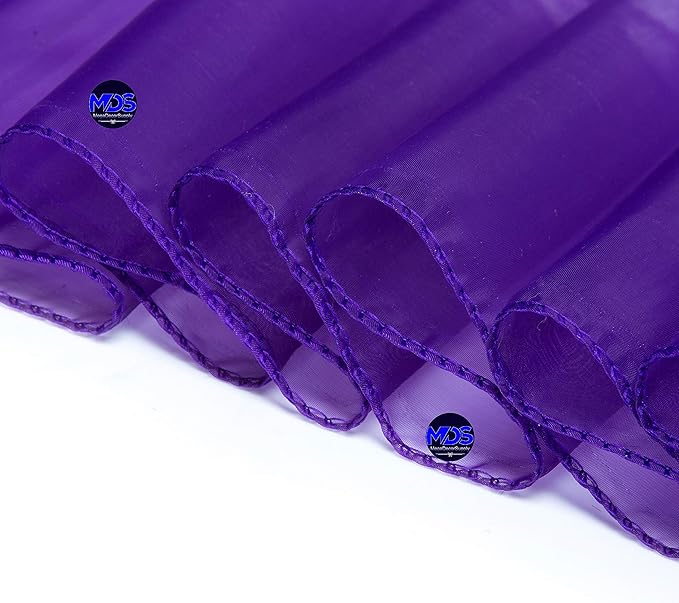 MDS Pack of 75 PCS Organza Chair Sashes Wider Dining Chair Bows Ribbon Tie Back for Wedding Party Birthday Bridal Shower Reception Event Banquet Home Chair Cover Decoration - Purple