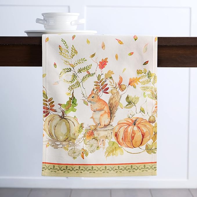 Maison d' Hermine Table Runner 100% Cotton Double Layer Table Runners 108 inches Long Decorative for Home Kitchen Dining Party Baby Shower Wedding Bridal Shower (Pumpkin Passion, 14.50" x 108")