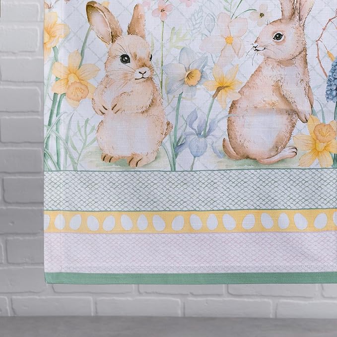 Maison d' Hermine Table Runner 100% Cotton Single Layer Table Runners 108 inches Long Decorative for Home Kitchen Dining Party Wedding Bridal Shower Spring Summer (Easter Dew , 14.50" x 108")