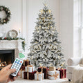yitahome 7.5ft prelit flocked christmas tree with 1687, main product view