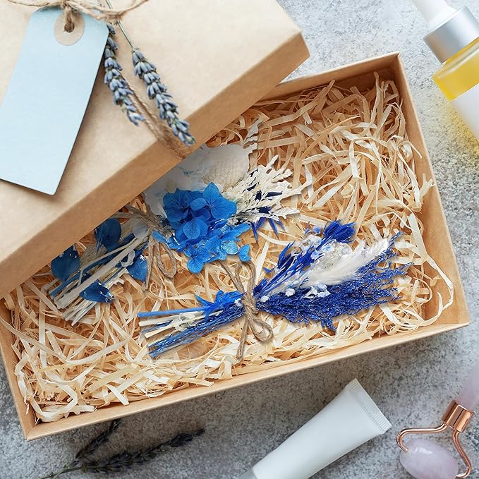 10/12/24/36 Pack Mini Dried Flowers for Vase Wedding Various Mini Bouquet Dried Small Wildflowers Natural Flowers Bulk for Crafts DIY Decor (12, Blue)