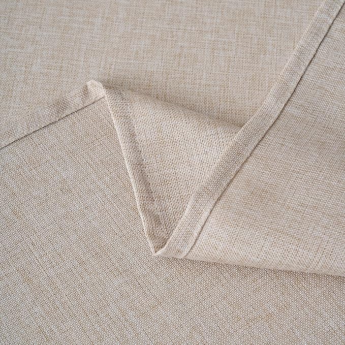 NLMUVW Linen Tablecloth Rectangle, Rustic Textured Table Cloth Water Resistant Farmhouse Table Cover for Kitchen Dining Party Coffee, Oatmeal, 54x108 Inch