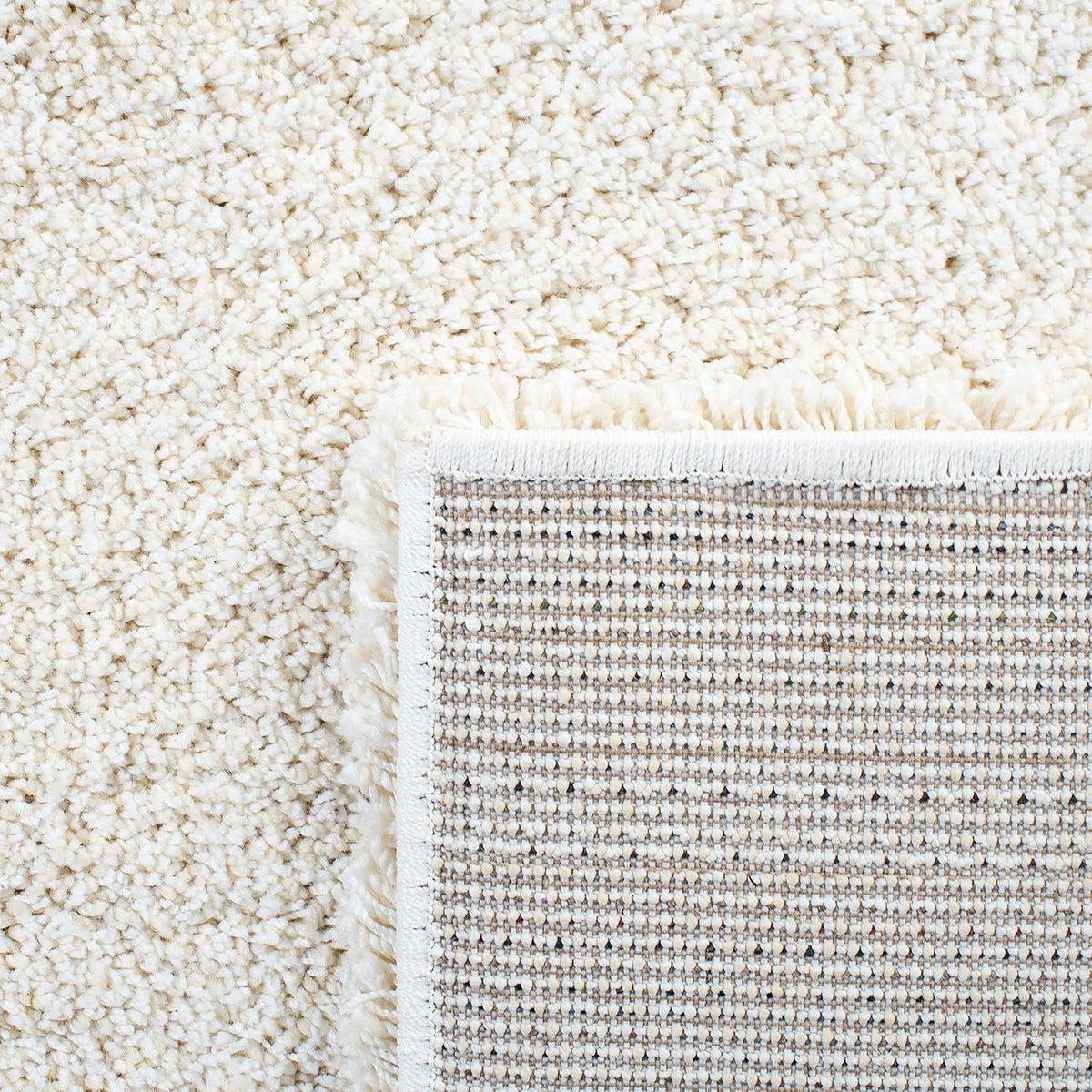SAFAVIEH Milan Shag Collection 2' x 6' Ivory SG180 Solid Non-Shedding...