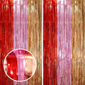 2 Pack Valentine Foil Fringe Backdrop Curtains, Tinsel Streamers Party Decorations, Fringe Backdrop, Door Shimmer for Valentine or Birthday Party