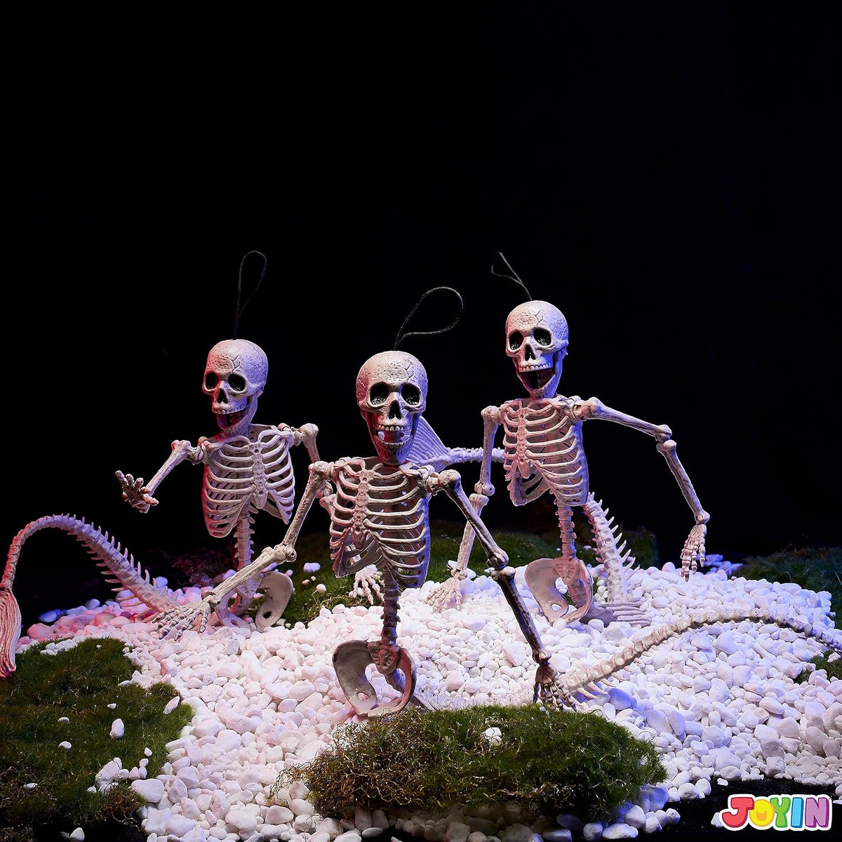 JOYIN 4 PCS 20” Mermaid Skeleton Hanging Plastic Bones Halloween Decorations ...
