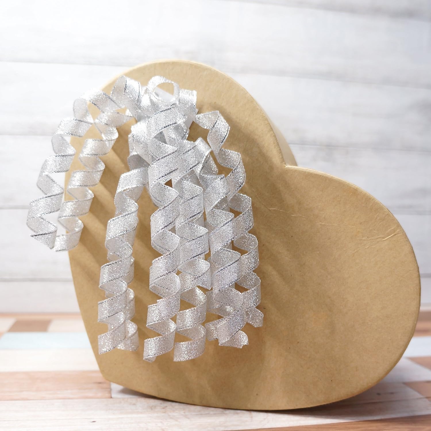 Silver Metallic Curly Ribbon Bow 6" Long x 6 Counts Gift Wrapping Pre-Tied Self-Adhesive Tab for Birthday Present Box Wine Bottle Baby Shower Party Christmas Hanukah