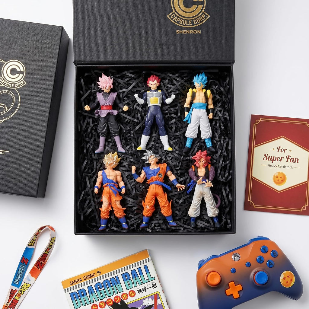anime pvc action figures 6pcs 6.5-8 inch dynamic, side view