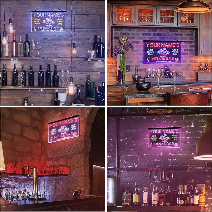 ADVPRO Personalized Your Name Custom Home Bar Beer Established Year Dual Color LED Neon Sign Green & Yellow 16 x 12 Inches st6s43-p1-tm-gy
