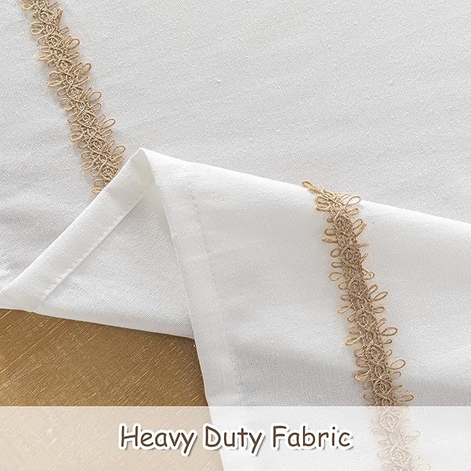 MYSKY HOME Rectangular Table Cloth, 55"X86", Waterproof, Soft Cotton/Polyester Blend, Floral Pattern, Tassel Trim, All-Season, Indoor/Outdoor, 6-8 Seats