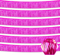 6 Pack 10 Feet Rose Red Foil Fringe Garland Metallic Tinsel Streamers Banner Wall Hanging Curtain Backdrop for Parade Floats, Birthday, Graduate, Mother's Day, Wedding Party Decoration