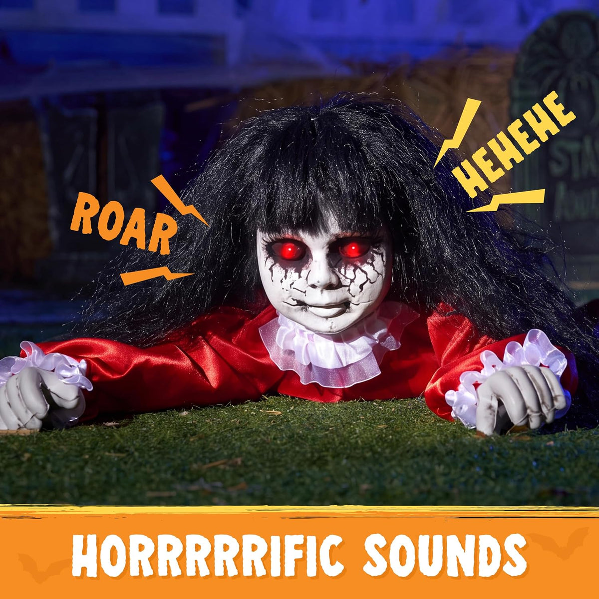 JOYIN Halloween Animatronics Decorations Outdoor Groundbreaker Crawling Doll,...