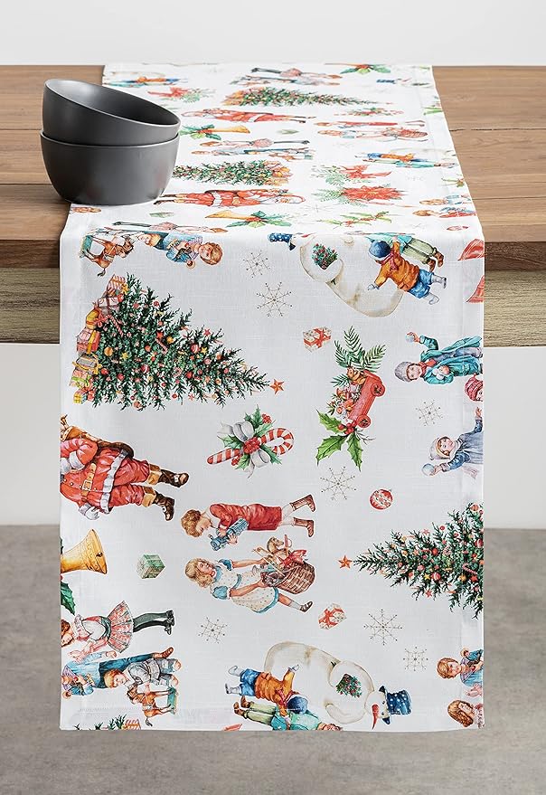 Maison d' Hermine Table Runner 100% Cotton Single Layer Table Runners 108 inches Long for Thanksgiving Christmas Decorations Home Kitchen Dining Party Wedding (Chromo, 14.5" x 108")