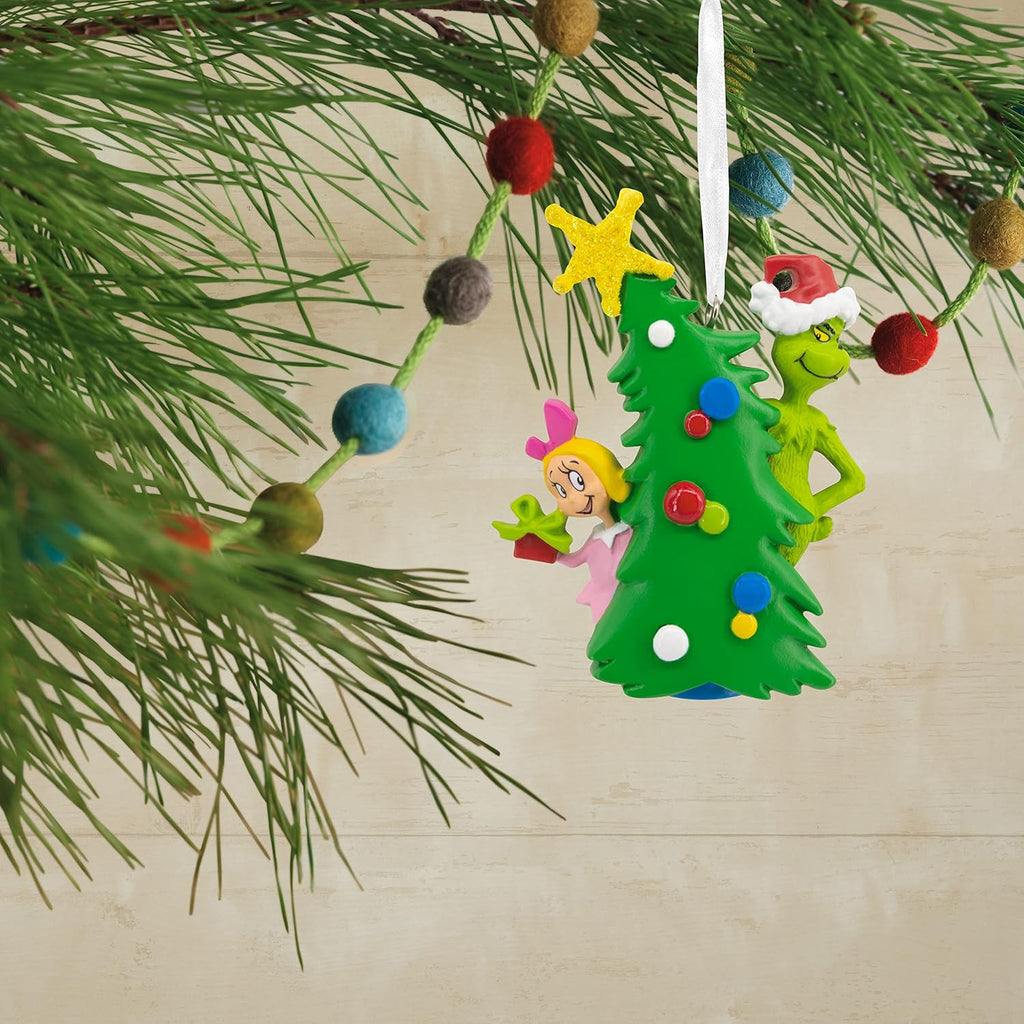 Hallmark Dr. Seuss's How the Grinch Stole Christmas! Grinch with Cindy Lou Who Christmas Ornament (Pack of 2)