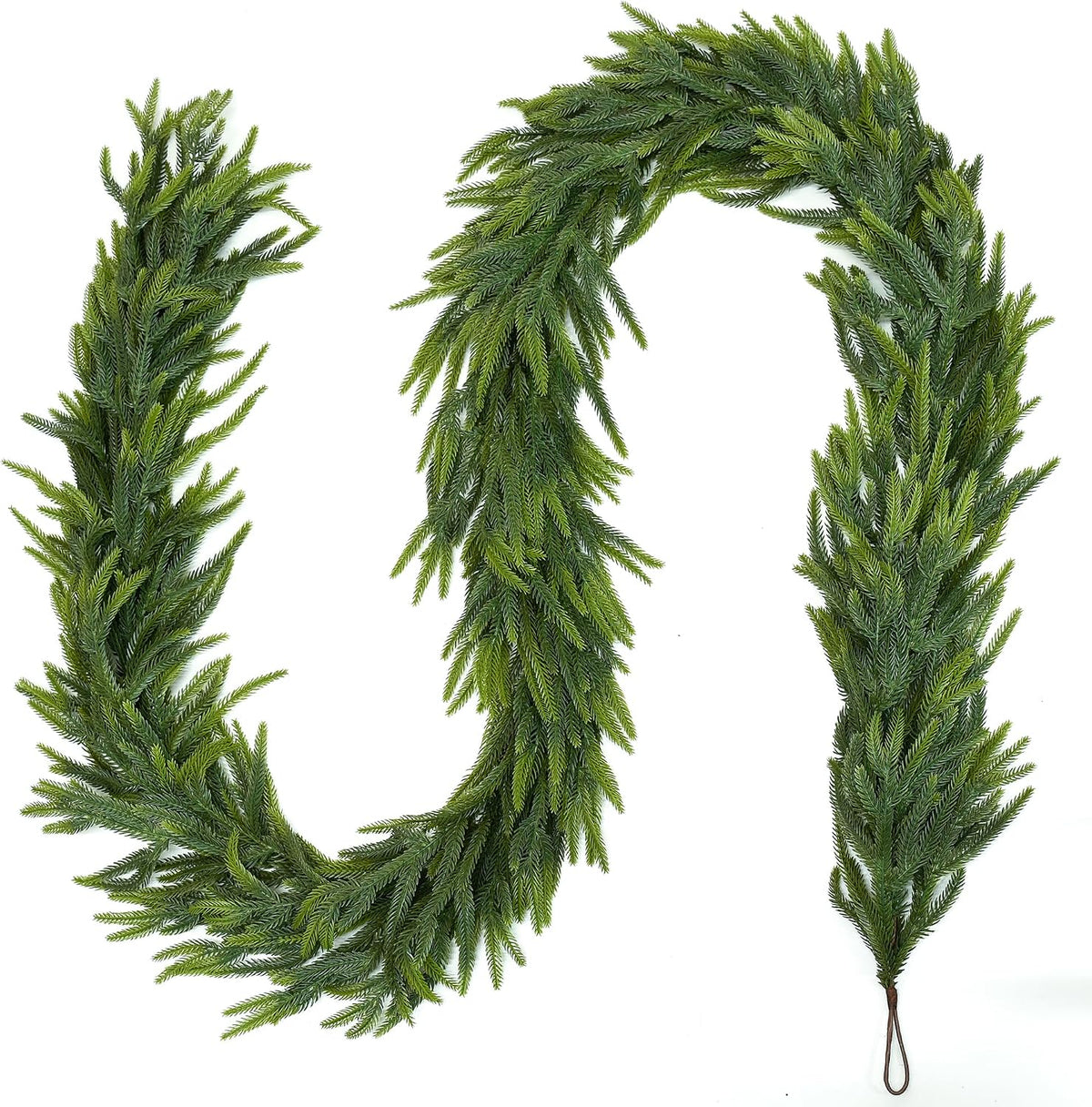 12ftx1 extra full christmas garland real touch norfolk, side view