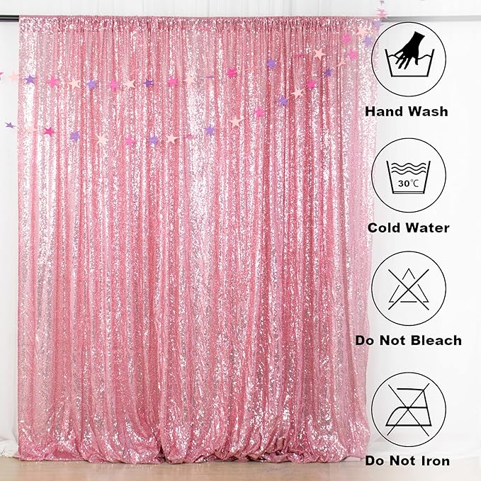 ShiDianYi 4FTX6FT-Fuchsia Pink-Sequin Photo Backdrop, Wedding Photo Booth,Photography Background (Fuchsia Pink)