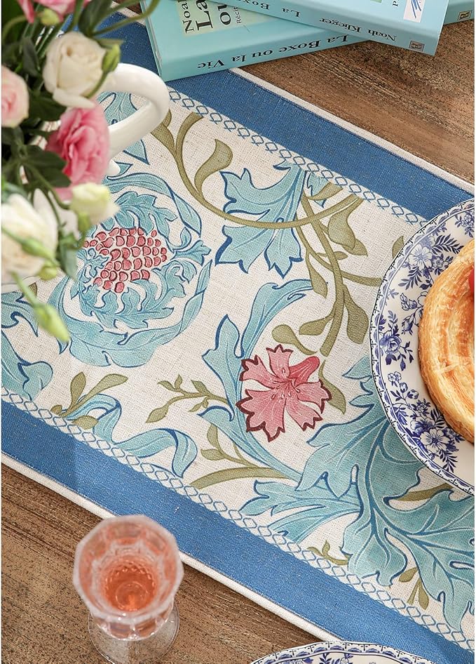 patdrea Linen Leopard Animal Table Runner Farmhouse for Home Kitchen Dining Decor Parties Family Dinners Christmas,12 x 118