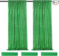 Sequin Backdrop Curtains 6 Packs 2ftx8ft Green Photo Background Drapes for Christmas Decoration Party Baby Shower