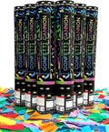 Confetti Sky [6 Pack] 12 Inch Confetti Cannons | Multicolor Confetti Poppers for Wedding Celebration, Birthday Party, Pranks, Graduation, Christmas Eve and New Year Celebration