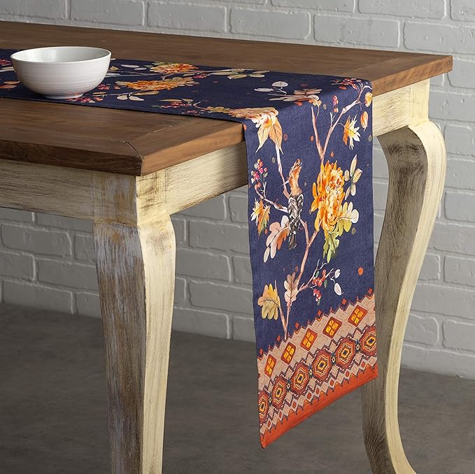 Maison d' Hermine Table Runner 100% Cotton Single Layer Table Runners 48 inches Long for Thanksgiving Christmas Decorations Home Kitchen Dining Party Wedding (Kelim - Infinity, 14.5" x 48")