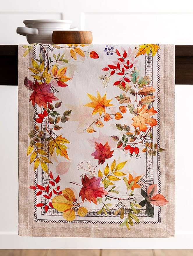 Maison d' Hermine Table Runner 100% Cotton Single Layer Table Runners 36 inches Long for Thanksgiving Christmas Decorations Home Kitchen Dining Party Wedding (Amarante, 14.5" x 36")