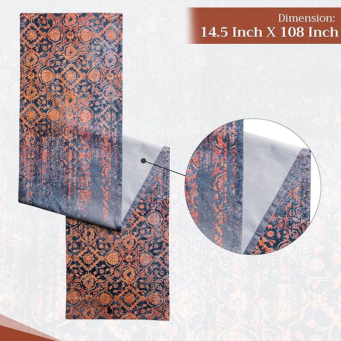 Maison d' Hermine Table Runner 100% Cotton Single Layer Table Runners 108 inches Long for Thanksgiving Christmas Decorations Home Kitchen Dining Party Wedding (Imperfection, 14.5" x 108")