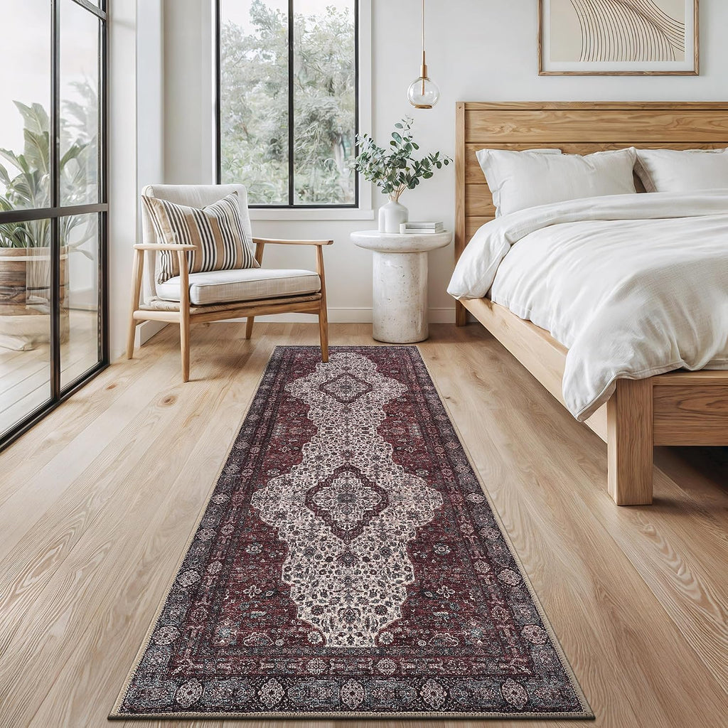 bloom rugs washable non-slip 7 ft runner on a desk or shelf