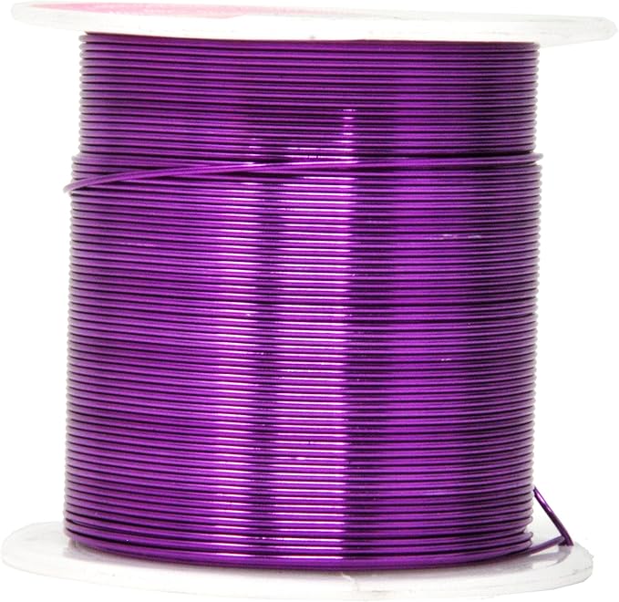 Mandala Crafts 22 Gauge Anodized Aluminum Craft Wire for Jewelry Making - 450 FT Colored Flexible Silver Copper Gold True Blue Purple Pink Wire - Bendable for Bonsai Armature Crafting Sculpting