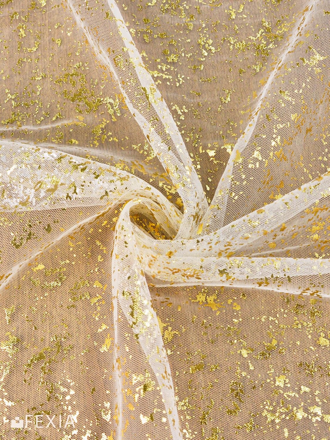 FEXIA 8Pcs Gold Table Runner 10FT Gauze Glitter Wedding Party Decorations