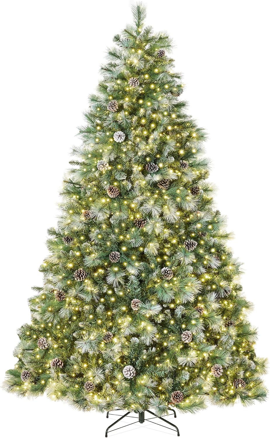 best choice products 7.5ft pre-lit scotch pine christmas, main product view
