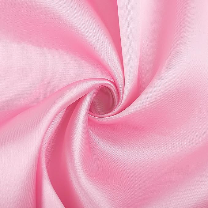ANECO 12 Pieces Satin Napkins Soft Dinner Napkins Square Table Napkins 17 x 17 Inches for Restaurant Weddings Party Dinner Decoration (Pink)