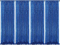 4 Pack Royal Blue Curtains 2ftx8ft Sequin Backdrop Drapes for Birthday Wedding Party Photo Backdrop Decorations