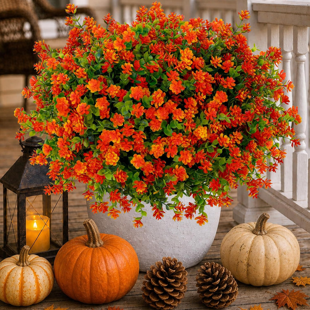 axylex artificial mums for outdoors, fake fall flowers, main product view
