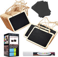 ONUPGO 16 Pack Chalkboard Tags for Baskets with String, Mini Erasable Chalkboards with Hanging String, Wooden Mini Chalkboard Signs, Hanging Chalkboard Labels, Price Tags, Message Tags