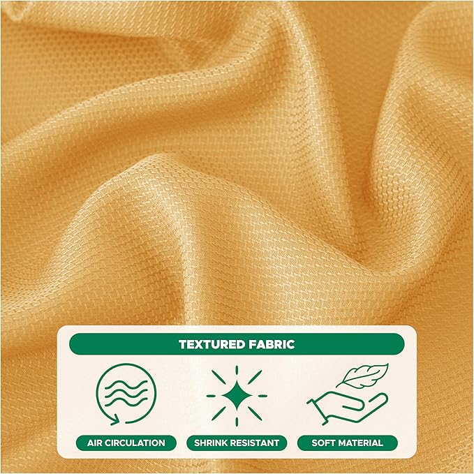 Biscaynebay Fall Tablecloth Textured Fabric 90x132 Inch Rectangular, Fall Gold Thanksgiving Autumn Harvest Water Resistant Fabric Tablecloths for Kitchen, Dining, Wedding, Parties Machine Washable