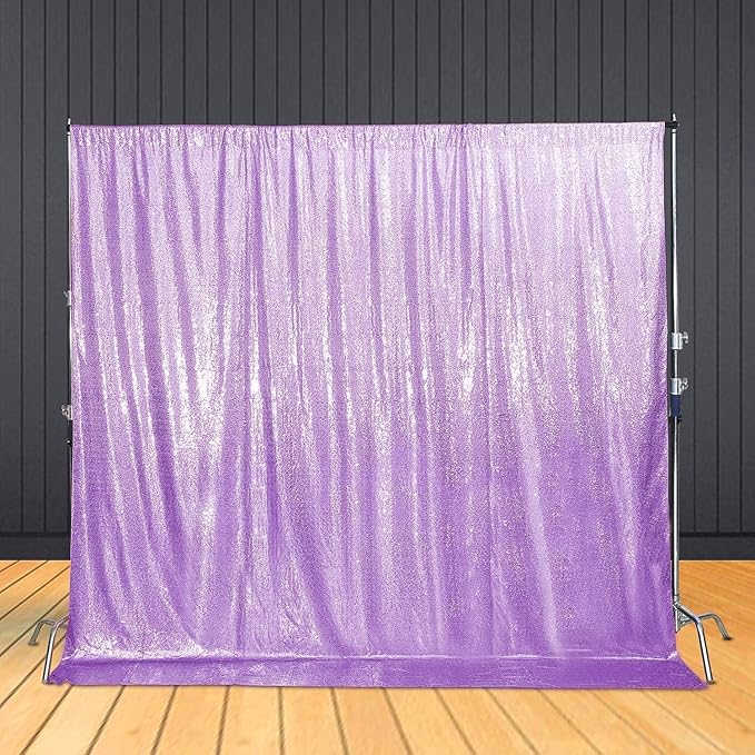 Poise3EHome 7Ft x 7Ft Lavender Sequin Backdrop, Glitter Thick Satin Sequin Background Drapes, Sequence Xmas Thanksgiving Backdrop for Wedding Party Holiday Festival Decor