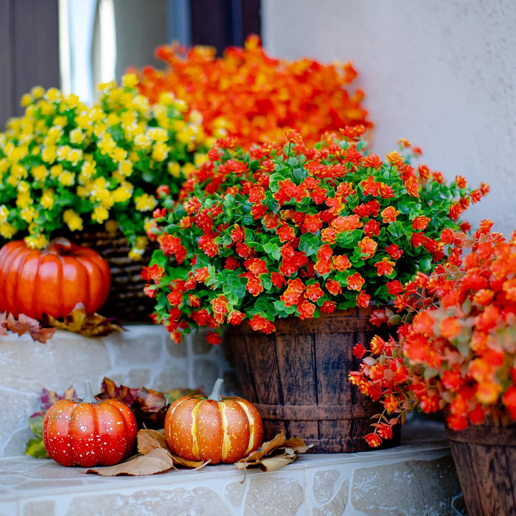 axylex artificial mums for outdoors, fake fall flowers, view 9