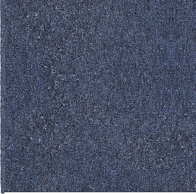 Ottomanson 2' x 14' Ultra-Thin Hallway Runner Rug - Durable Non-Slip Carpet for High-Traffic Areas - Fits Under Doors for Seamless Entry - Ideal for Kitchen, Entryway, Bedroom & Living Room, Navy