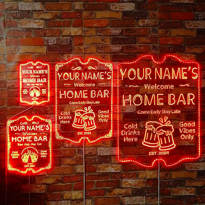 ADVPRO Personalized Your Name Home Bar RGB Dynamic Glam LED Sign - Cut-to-Edge Shape - Smart 3D Decoration - Multicolor Signage st06s86-fnd-p11c-tm-c