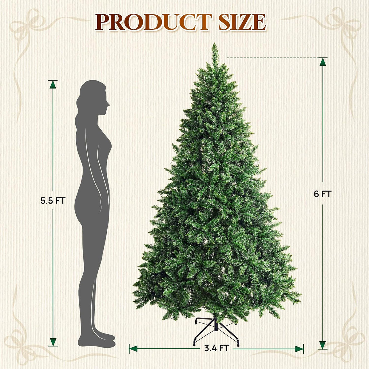 hollo star 6ft prelit christmas tree, multi-color rgbw, side view