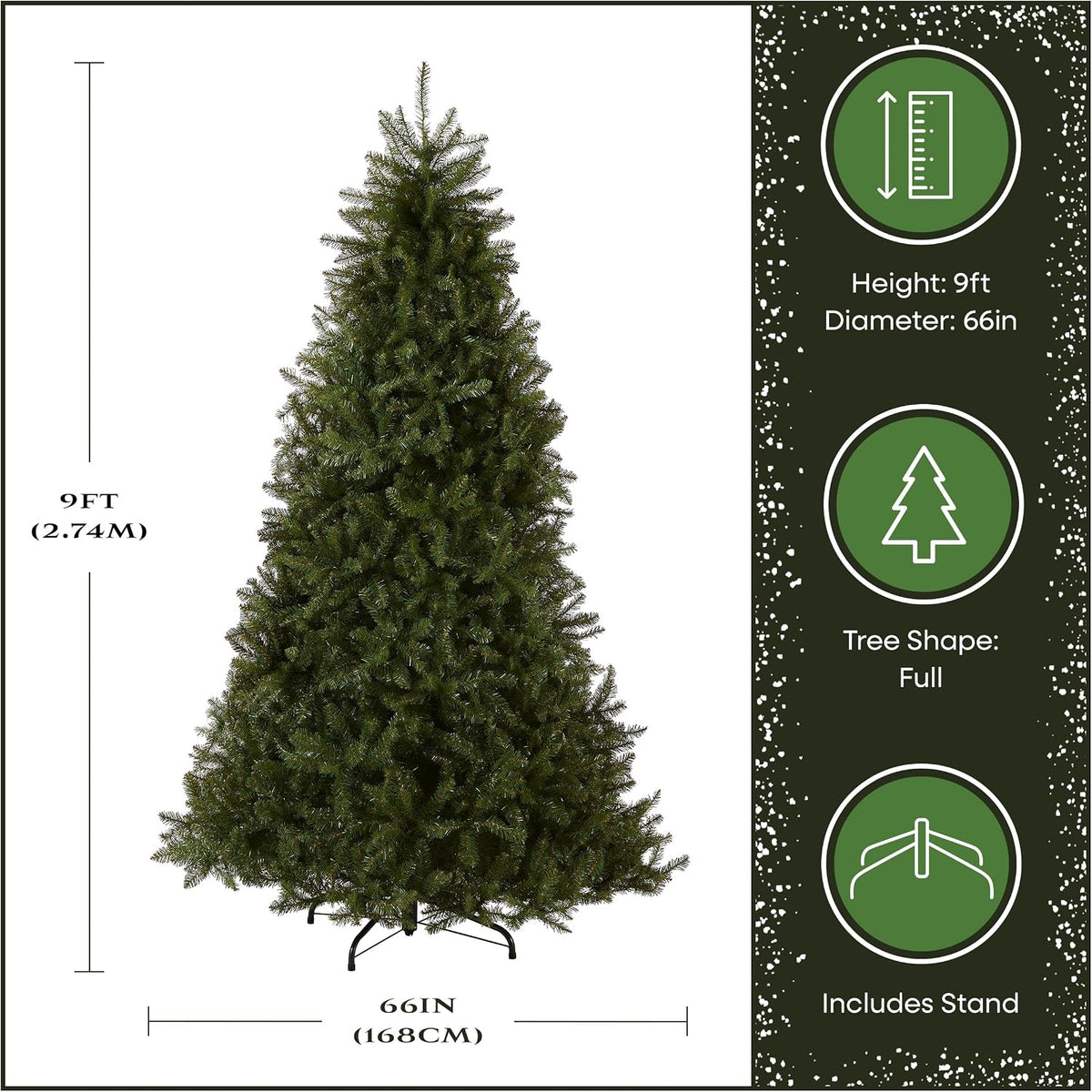 national tree company 9ft unlit dunhill fir full, side view