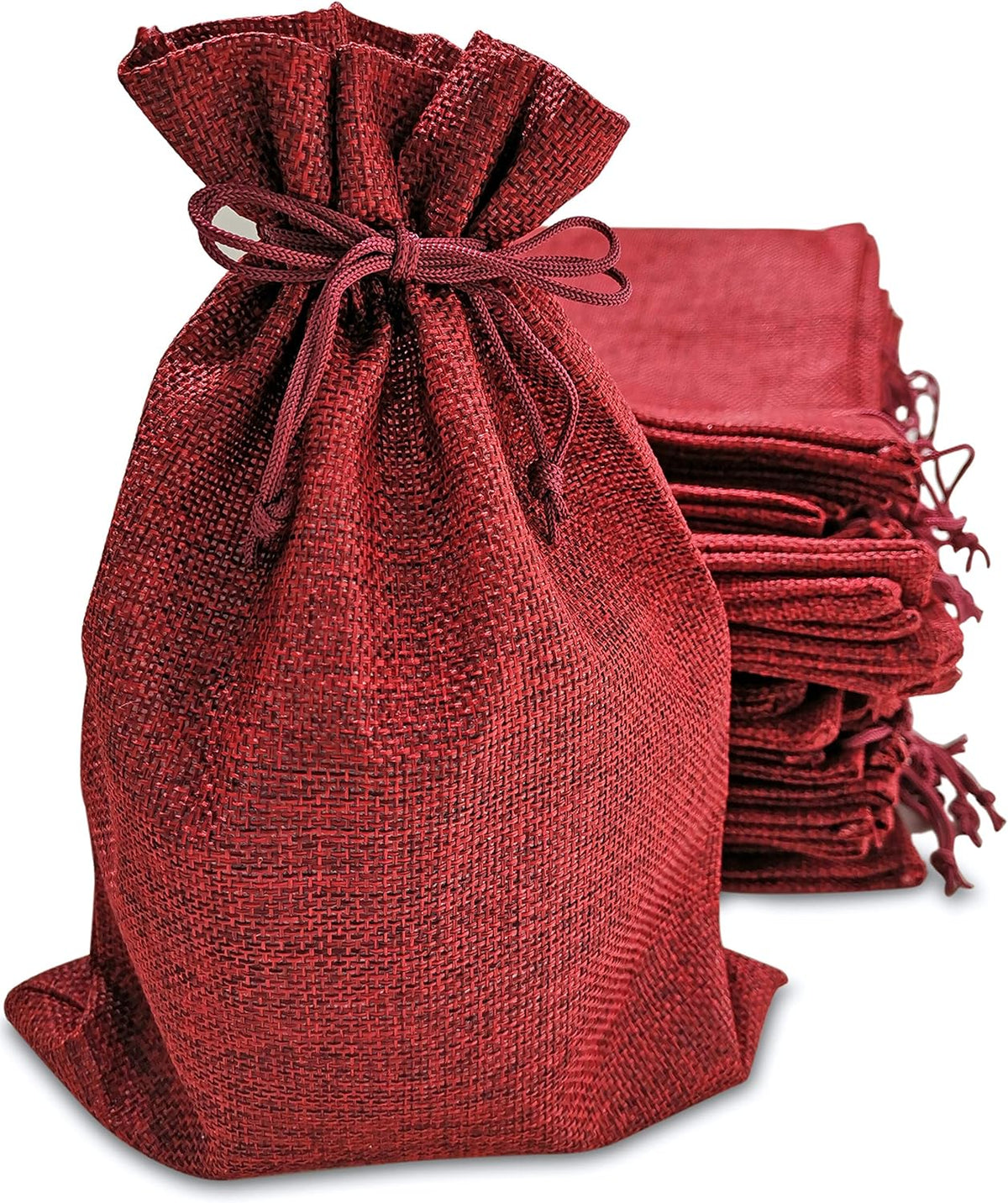supply friend 50 red burlap gift bags with, main product view