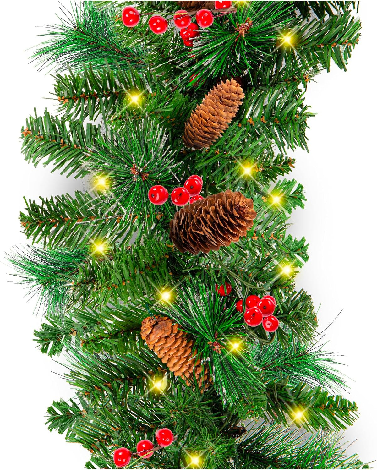 best choice products 9ft pre-lit holiday pre-decorated christmas, main product view